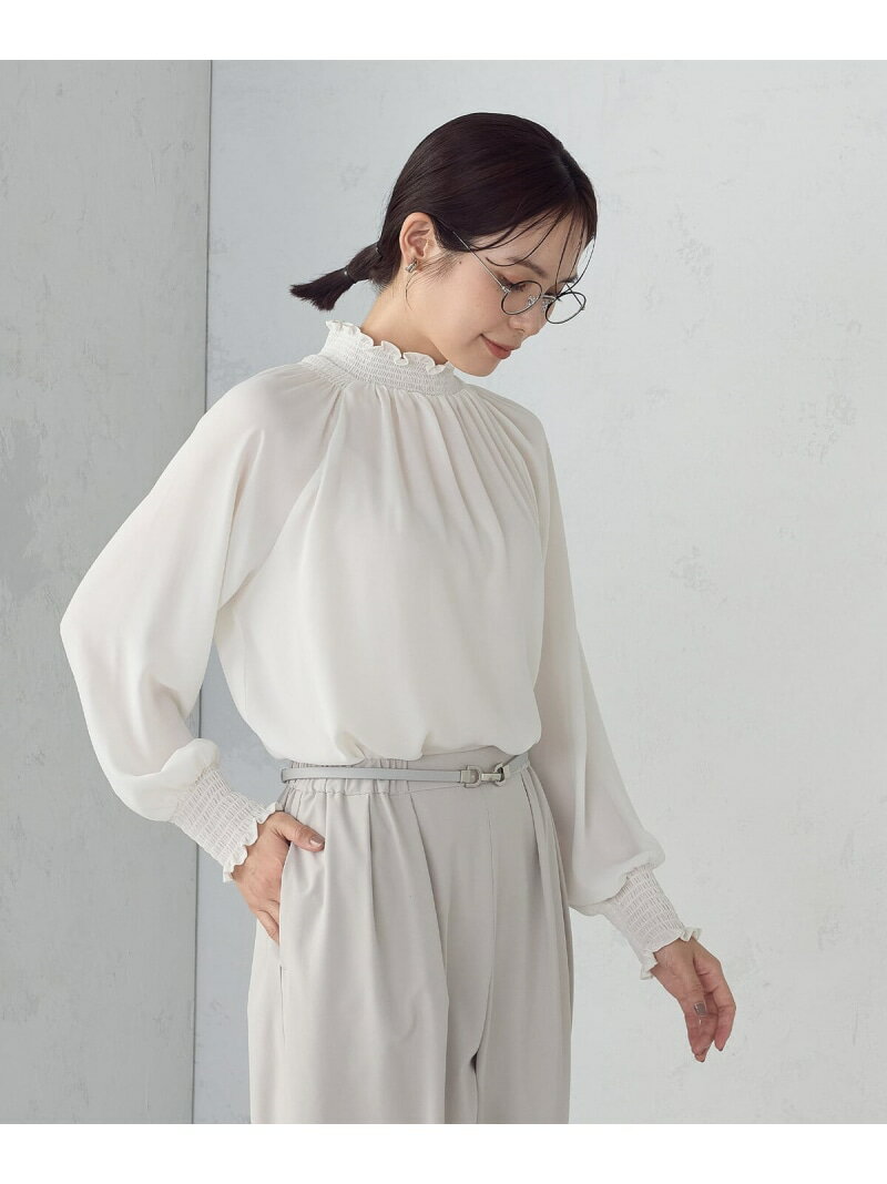 Rakuten - 【SALE／10%OFF】シャーリングブラウス COMME CA ISM コムサイズム トップス シャツ・ブラウス ネイビー ホワイト【RBA_E】【送料無料】[Rakuten Fashion]