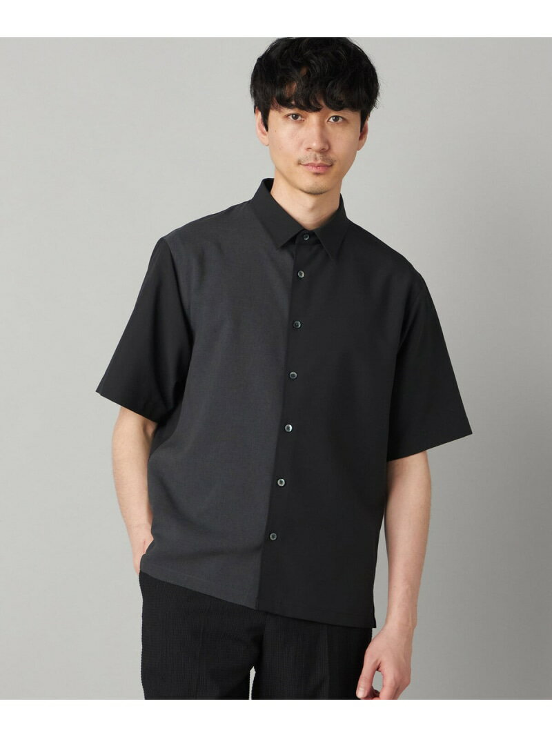 Rakuten - 【SALE／10%OFF】Reflax(R)リネンライク カラーブロッキング 半袖シャツ COMME CA MEN コムサメン トップス シャツ・ブラウス ベージュ ブラック ブルー【RBA_E】【送料無料】[Rakuten Fashion]