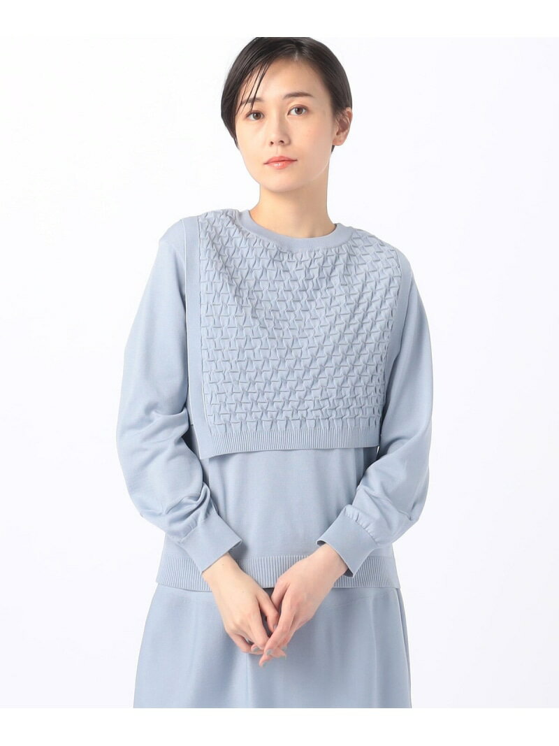 【SALE／10%OFF】【セットアップ対応/前後2WAY/ツインニット】ブライトストレッチヤーン ベスト付セーター Gabardine K.T コムサ トップス アンサンブル【RBA_E】【送料無料】[Rakuten Fashion]