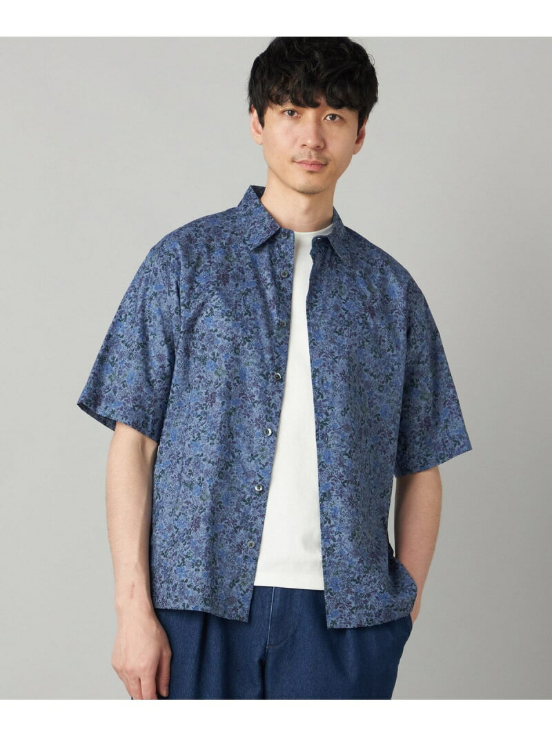 Rakuten - かすれ花柄プリント 半袖シャツ COMME CA MEN コムサメン トップス シャツ・ブラウス ネイビー グレー【送料無料】[Rakuten Fashion]