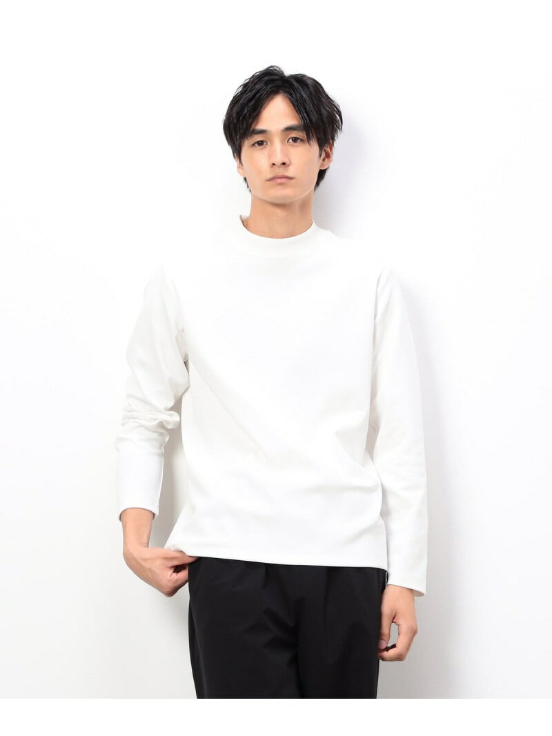 Rakuten - 抗菌加工 スムース モックネックTシャツ COMME CA ISM コムサイズム トップス カットソー・Tシャツ ブラック ホワイト[Rakuten Fashion]