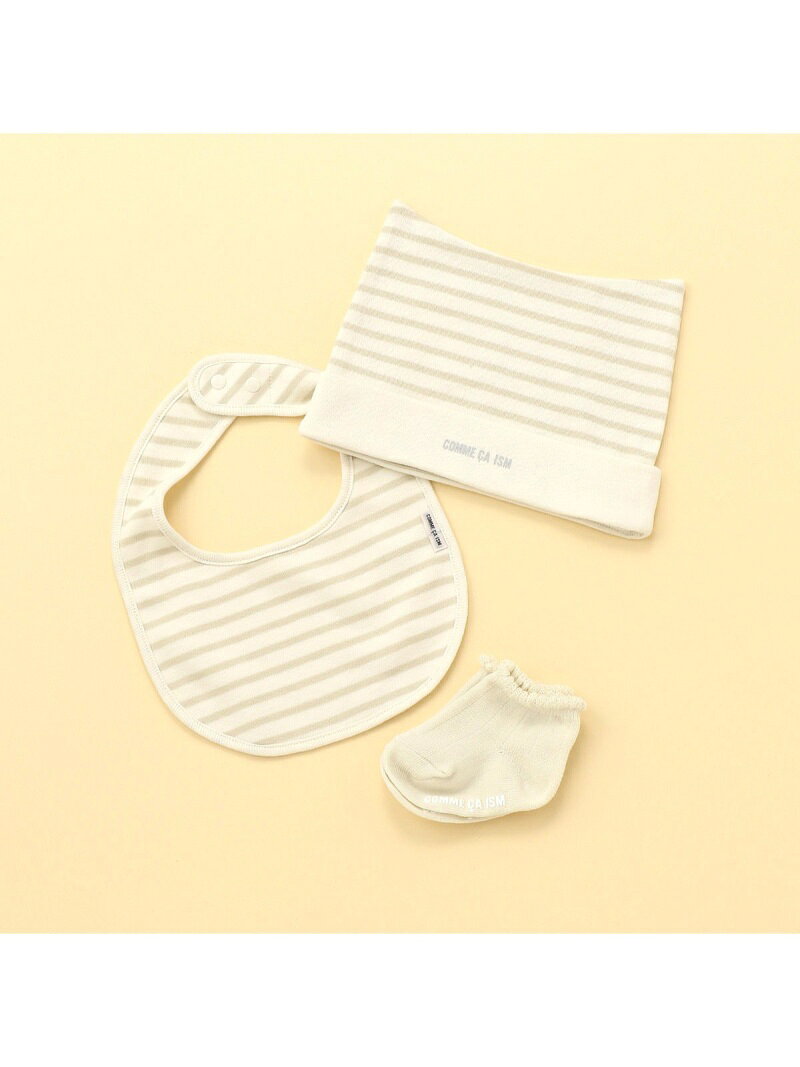 【SALE／90%OFF】ニットキャップ・スタイ・ソックスが入ったギフトセット COMME CA ISM コムサイズム マタニティウェア・ベビー用品 ベビーギフト ピンク ブルー ホワイト【RBA_E】[Rakuten Fashion]のサムネイル