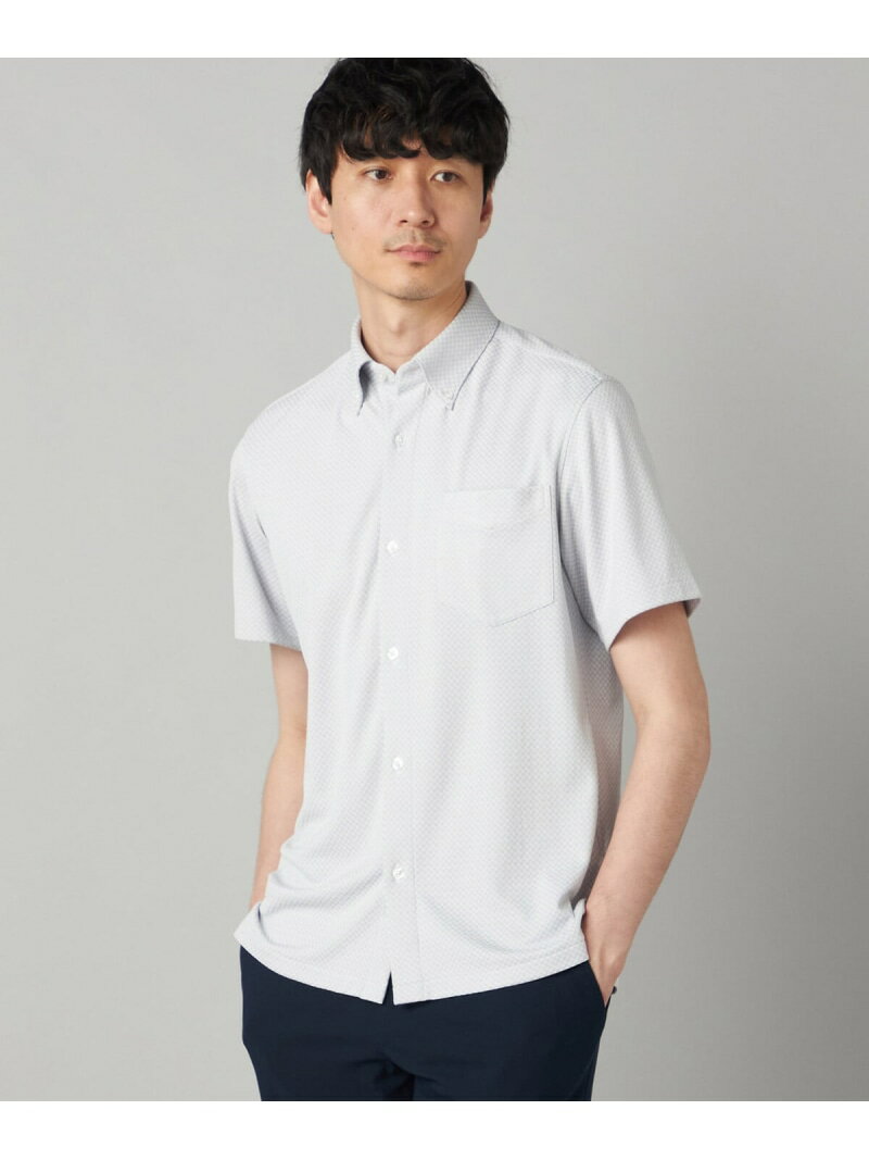 乐天商城 - 【抗菌・消臭】【市松柄】ジャカードジャージー 半袖ドレスシャツ COMME CA MEN コムサメン トップス シャツ・ブラウス ネイビー【送料無料】[Rakuten Fashion]