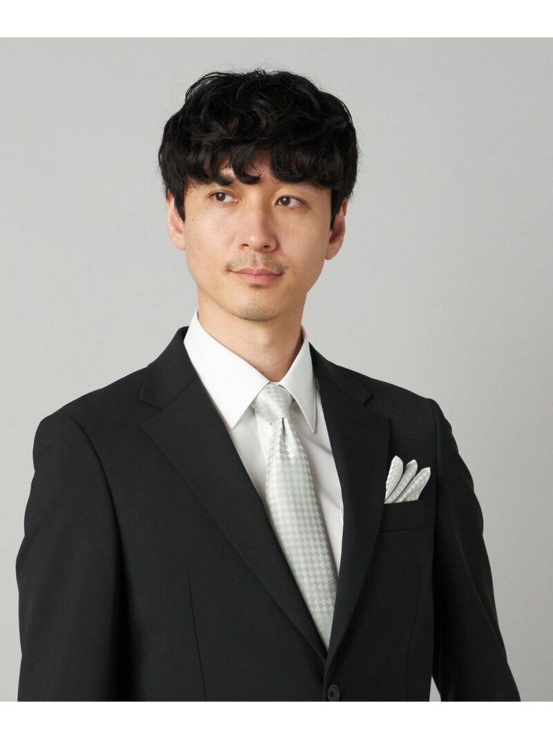 【市松柄 】フォーマル シルクタイ COMME CA MEN コムサメン スーツ・フォーマル ネクタイ・蝶ネクタイ シルバー【送料無料】[Rakuten Fashion]