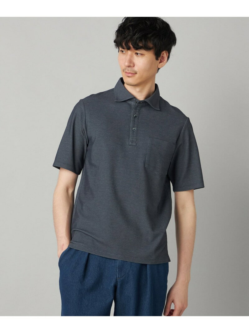【SALE／10%OFF】【抗菌防臭加工】衿裏チェック使い カッタウェイポロシャツ COMME CA MEN コムサメン トップス ポロシャツ ネイビー ブルー ブラウン【RBA_E】【送料無料】[Rakuten Fashion]