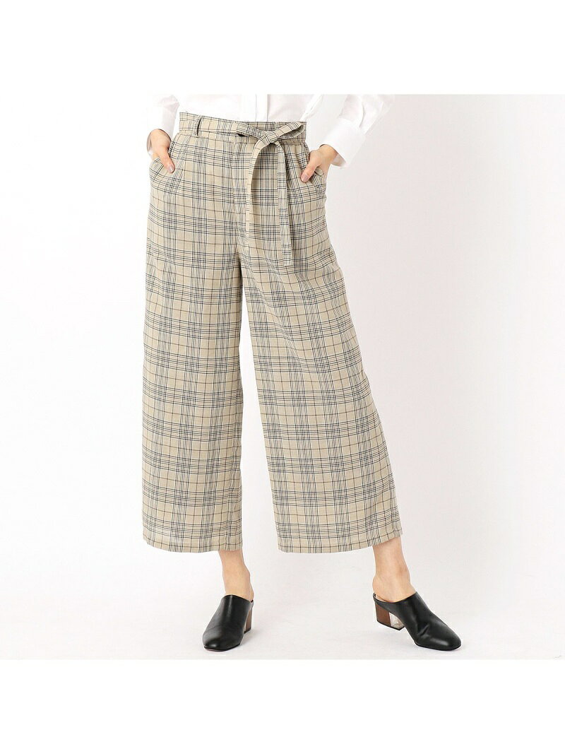 【SALE／70%OFF】グレンチェック柄ワイドパンツ COMME CA ISM コムサイズム パンツ その他のパンツ ベージュ【RBA_E】[Rakuten Fashion]