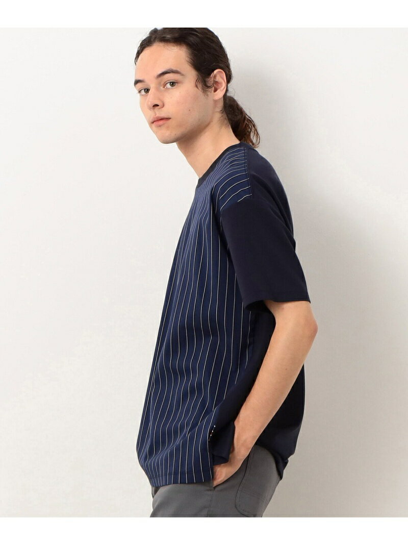 【SALE／28%OFF】ストライプ切り替え T