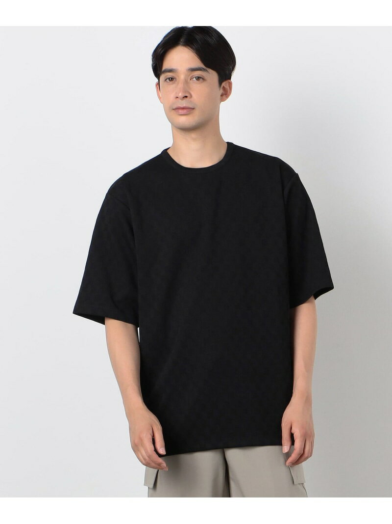 【SALE／20%OFF】リンクスジャージ 市松デザインTシャツ(半袖) COMME CA ISM コムサイズム トップス カットソー・Tシャツ ホワイト ブラック【RBA_E】[Rakuten Fashion]