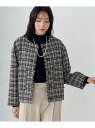 【SALE/10%OFF】ツィード ブルゾンジャケット / セットアップ対応 COMME CA ISM コムサイズム ジャケット・アウター ノーカラージャケット...