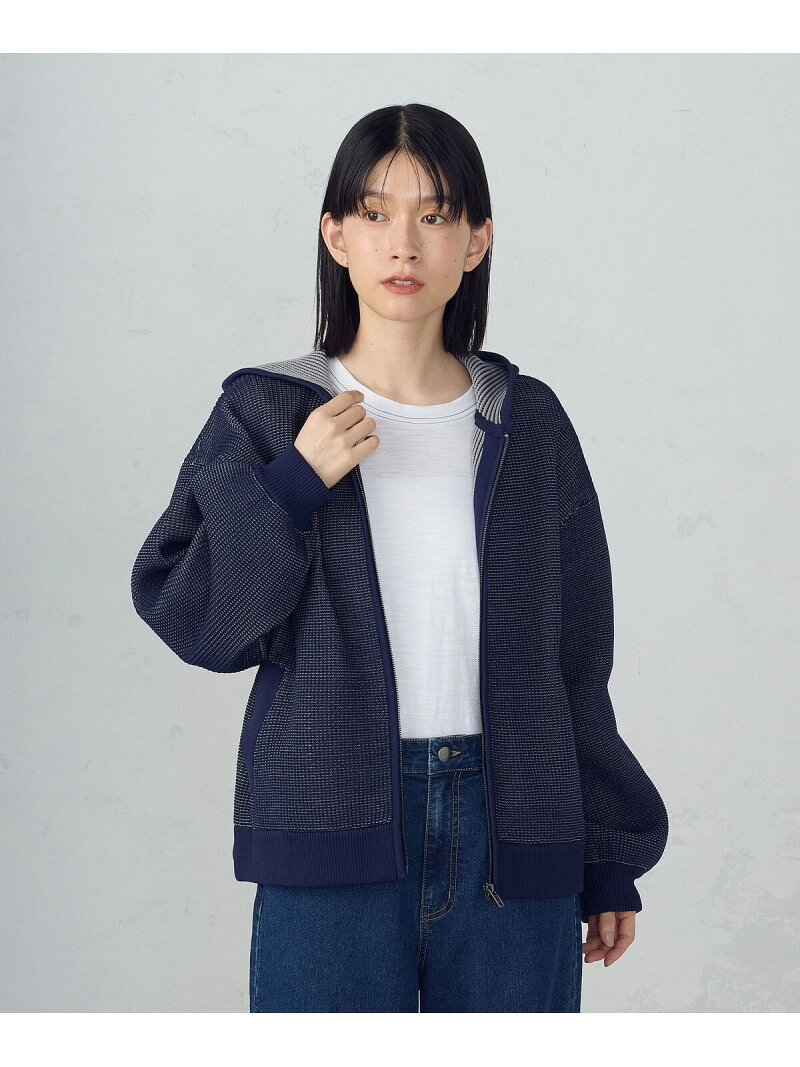Rakuten - スポンディッシュニットブルゾン ONIGIRI コムサイズム ジャケット・アウター ブルゾン・ジャンパー ネイビー グレー【送料無料】[Rakuten Fashion]