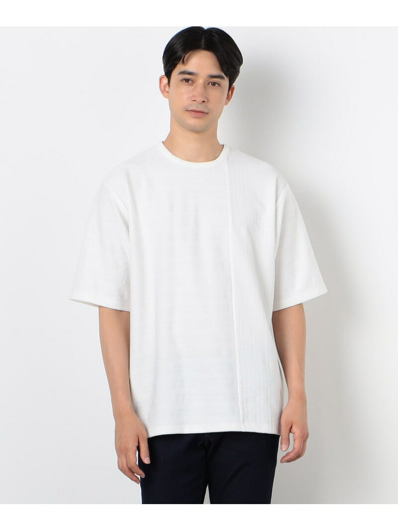 【SALE／20%OFF】リンクスジャージ デザインTシャツ(半袖) COMME CA ISM コムサイズム トップス カットソー・Tシャツ ブラック ホワイト【RBA_E】[Rakuten Fashion]