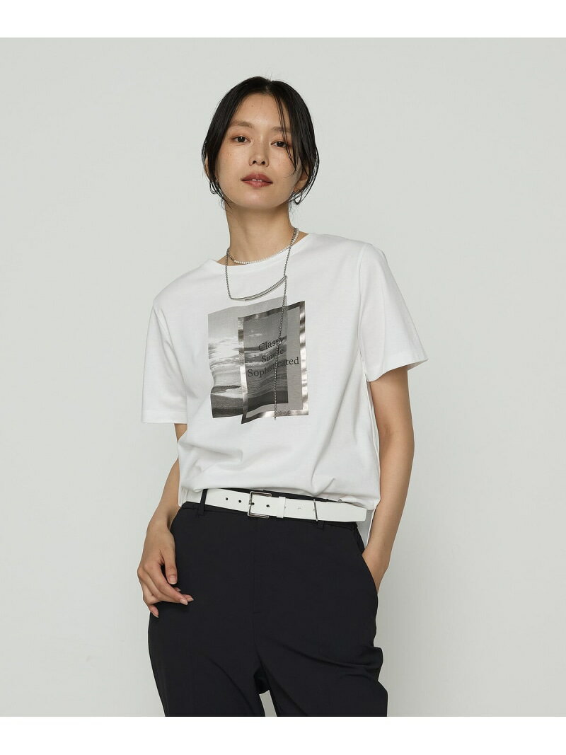 乐天商城 - 【SALE／10%OFF】[ TALLサイズ ] スーピマコットンポンチ フォトTシャツ COMME CA TALL コムサ トップス カットソー・Tシャツ グレー ブラウン ホワイト ネイビー【RBA_E】【送料無料】[Rakuten Fashion]