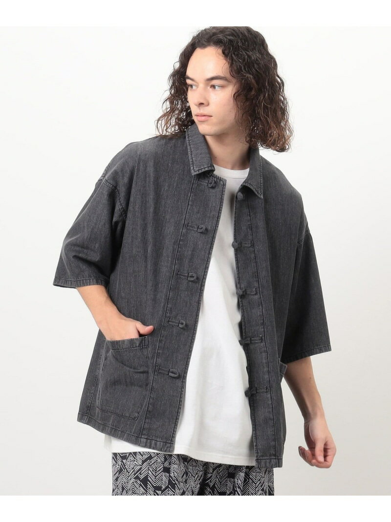 【SALE／30%OFF】デニム チャイナシャツ Purple&Yellow コムサイズム トップス シャツ・ブラウス ブルー ブラック【RBA_E】【送料無料】[Rakuten Fashion]のサムネイル