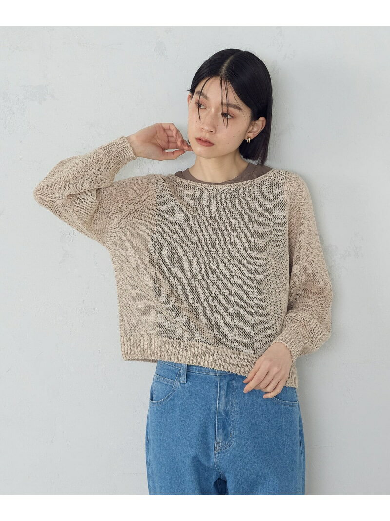 ホールガーメント ロングスリーブニット COMME CA ISM コムサイズム トップス ニット グレー ベージュ【送料無料】[Rakuten Fashion](4)