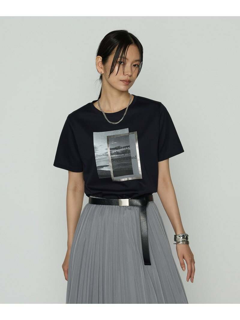 Rakuten - スーピマコットンポンチ フォトTシャツ COMME CA コムサ トップス カットソー・Tシャツ グレー ブラウン ネイビー ホワイト【送料無料】[Rakuten Fashion]