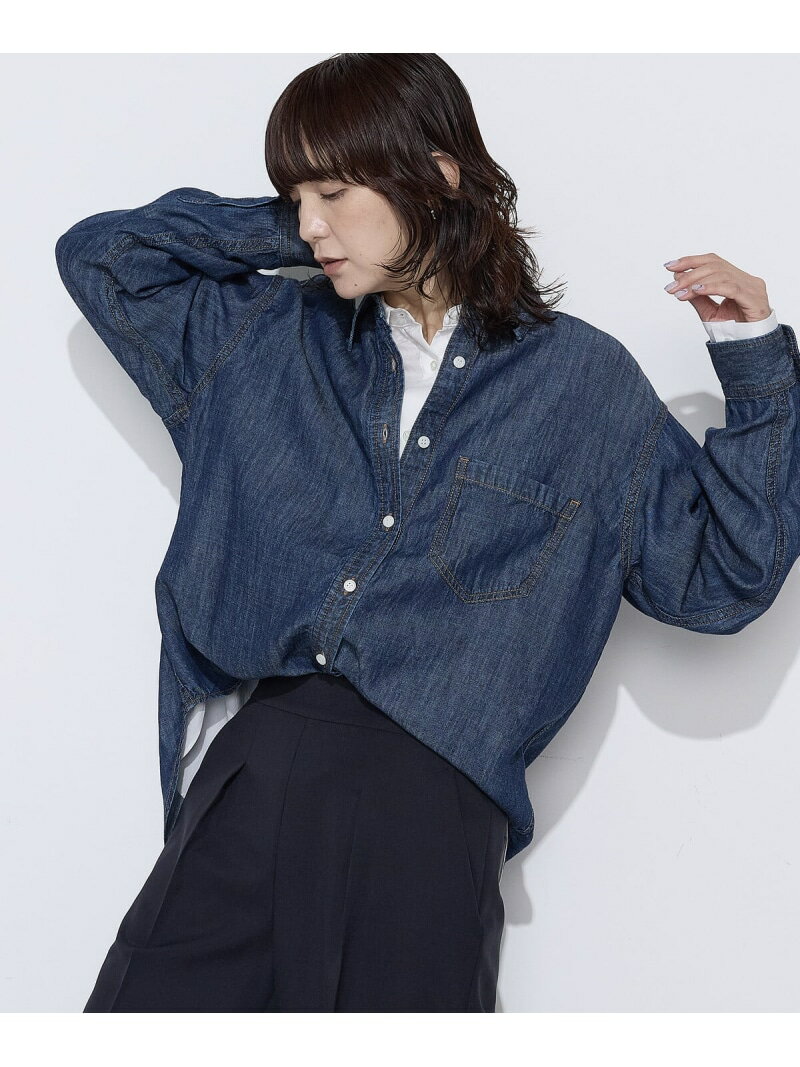 テンセル/リネンデニム シャツ COMME CA Wardrobe コムサ トップス シャツ・ブラウス ブルー【送料無料】[Rakuten Fashion]