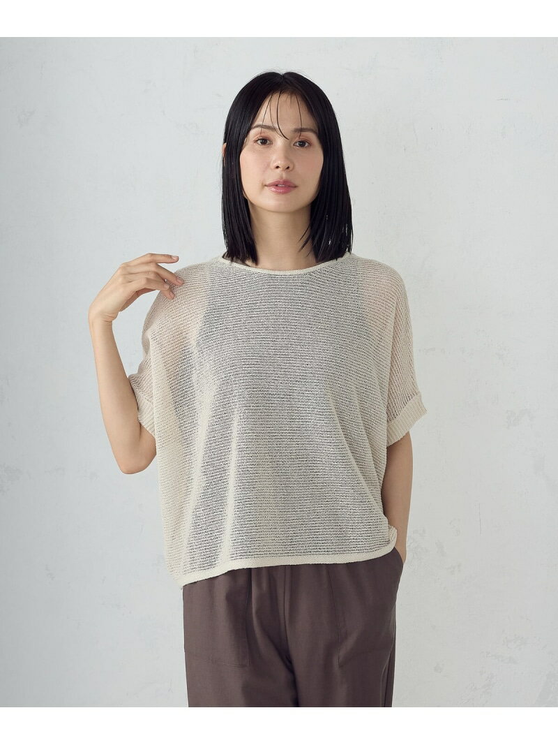 Rakuten - 【SALE／40%OFF】和紙混 メッシュ ポンチョニット COMME CA ISM コムサイズム トップス ニット ベージュ グレー【RBA_E】【送料無料】[Rakuten Fashion]