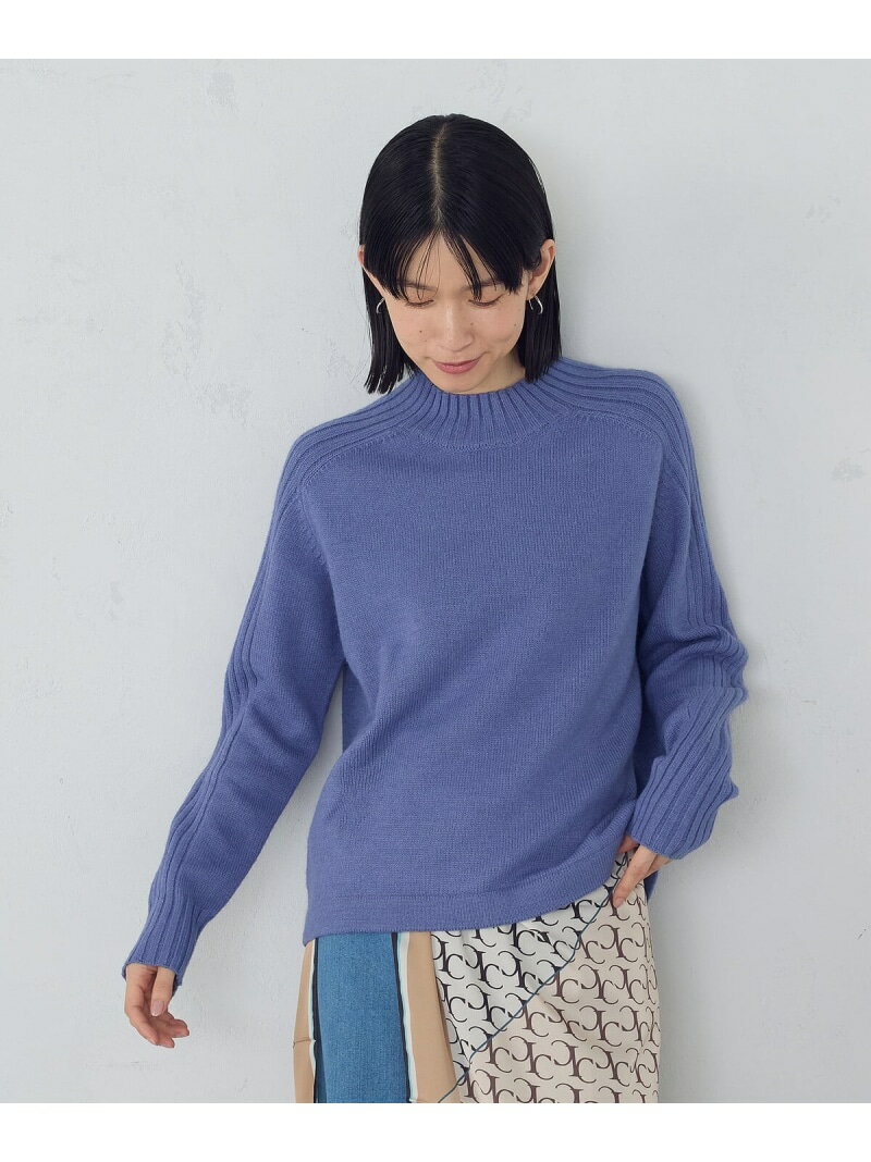 【ウォッシャブル】日本の色 ハイネックニット COMME CA ISM コムサイズム トップス ニット ブルー[Rakuten Fashion]