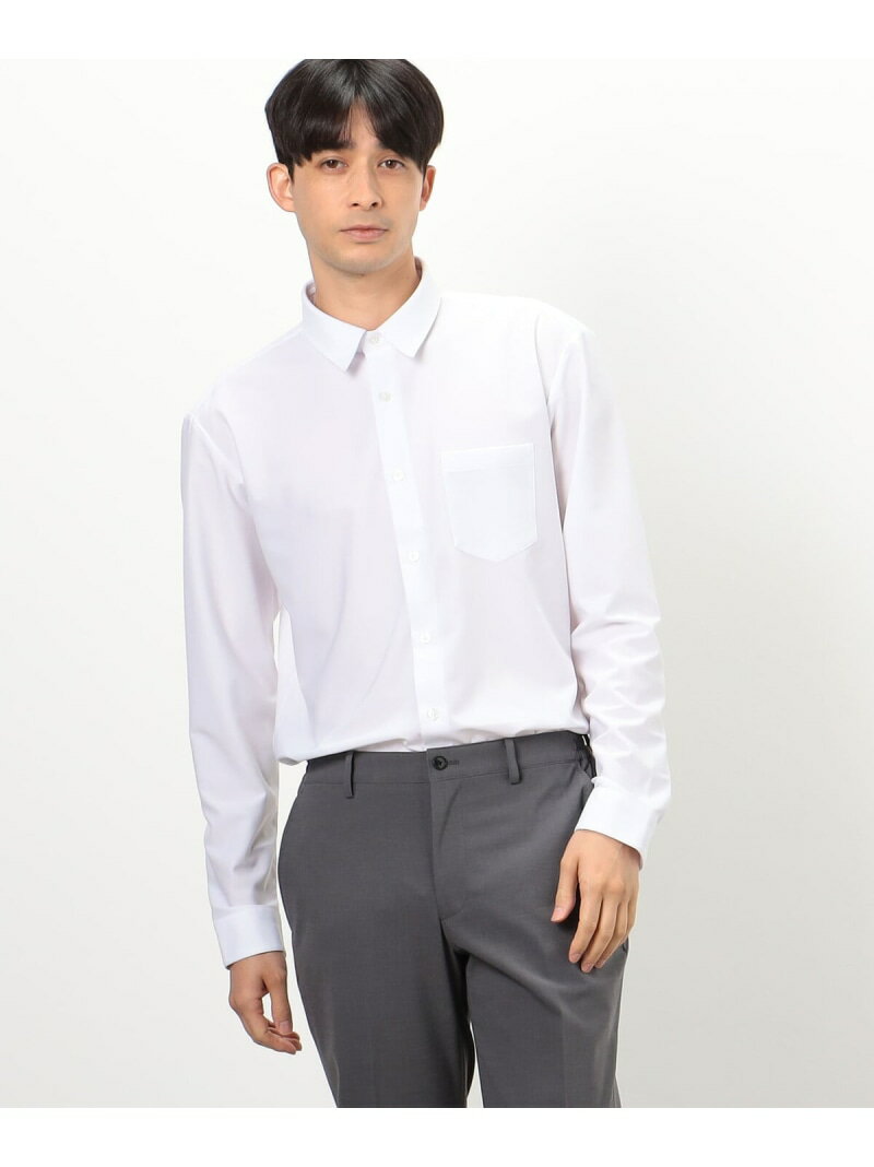 楽天FIVEFOXes ONLINE STORE★TVドラマ着用商品★ 【イージーケア】ポリエステル トリコット ドレスシャツ COMME CA ISM コムサイズム トップス シャツ・ブラウス ブラック ホワイト【送料無料】[Rakuten Fashion]