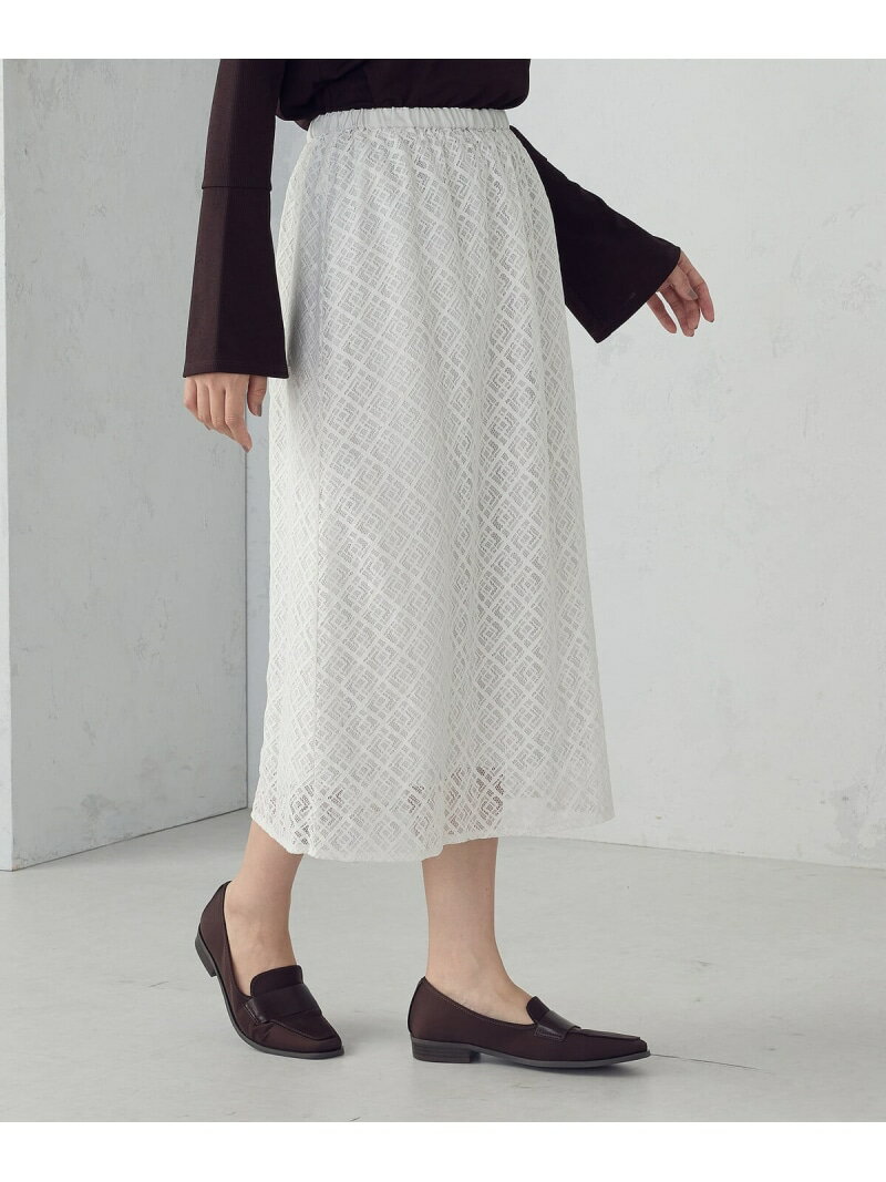 2WAY Iラインレーススカート COMME CA ISM コムサイズム スカート ロング・マキシスカート ホワイト グレー【送料無料】[Rakuten Fashion]