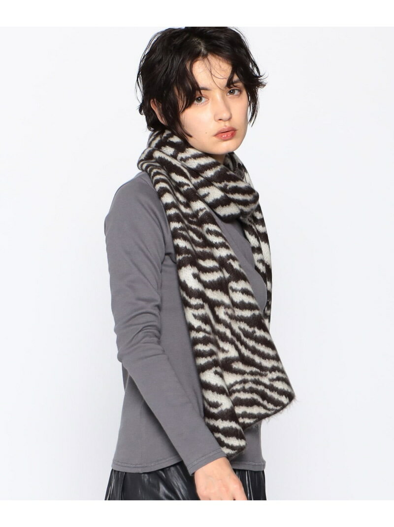 楽天FIVEFOXes ONLINE STORE【SALE／46％OFF】ゼブラ柄マフラー COMME CA ISM コムサイズム ファッション雑貨 マフラー・ストール・ネックウォーマー ブラック【RBA_E】[Rakuten Fashion]