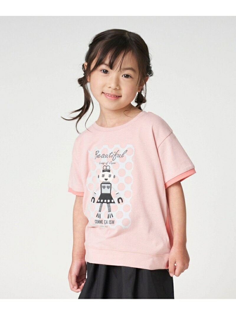 【SALE／70%OFF】ドットプリント Tシャツ COMME CA ISM コムサイズム トップス カットソー・Tシャツ ピンク ホワイト【RBA_E】[Rakuten Fashion]