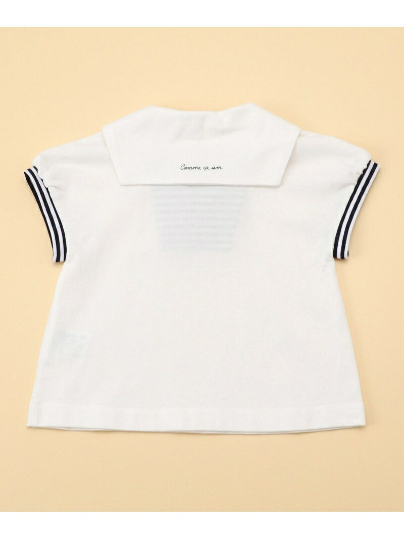 【SALE／50%OFF】セーラー襟 半袖Tシャツ(80・90cm) COMME CA ISM コムサイズム マタニティー/ベビー ベビー用品 ホワイト ネイビー【RBA_E】[Rakuten Fashion]
