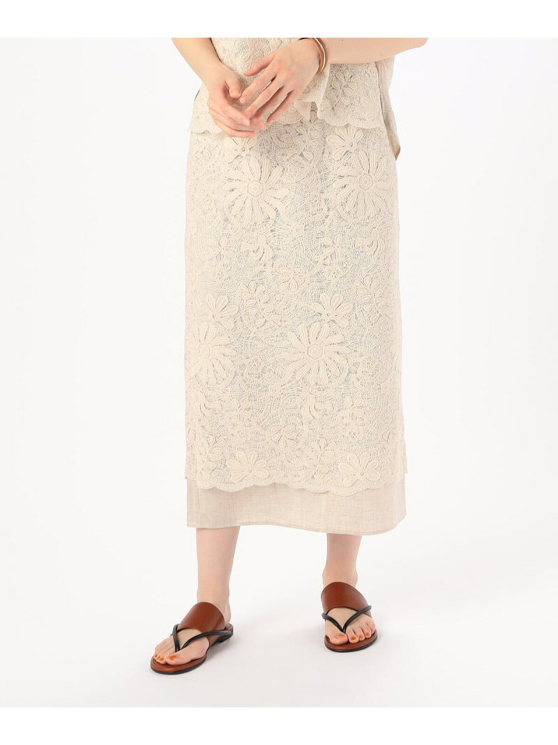 乐天商城 - 【SALE／80%OFF】【セットアップ対応】ボタニカル チュール 刺繍 レース タイトスカート K.T KIYOKO TAKASE コムサ スカート その他のスカート ホワイト ブラック【RBA_E】【送料無料】[Rakuten Fashion]