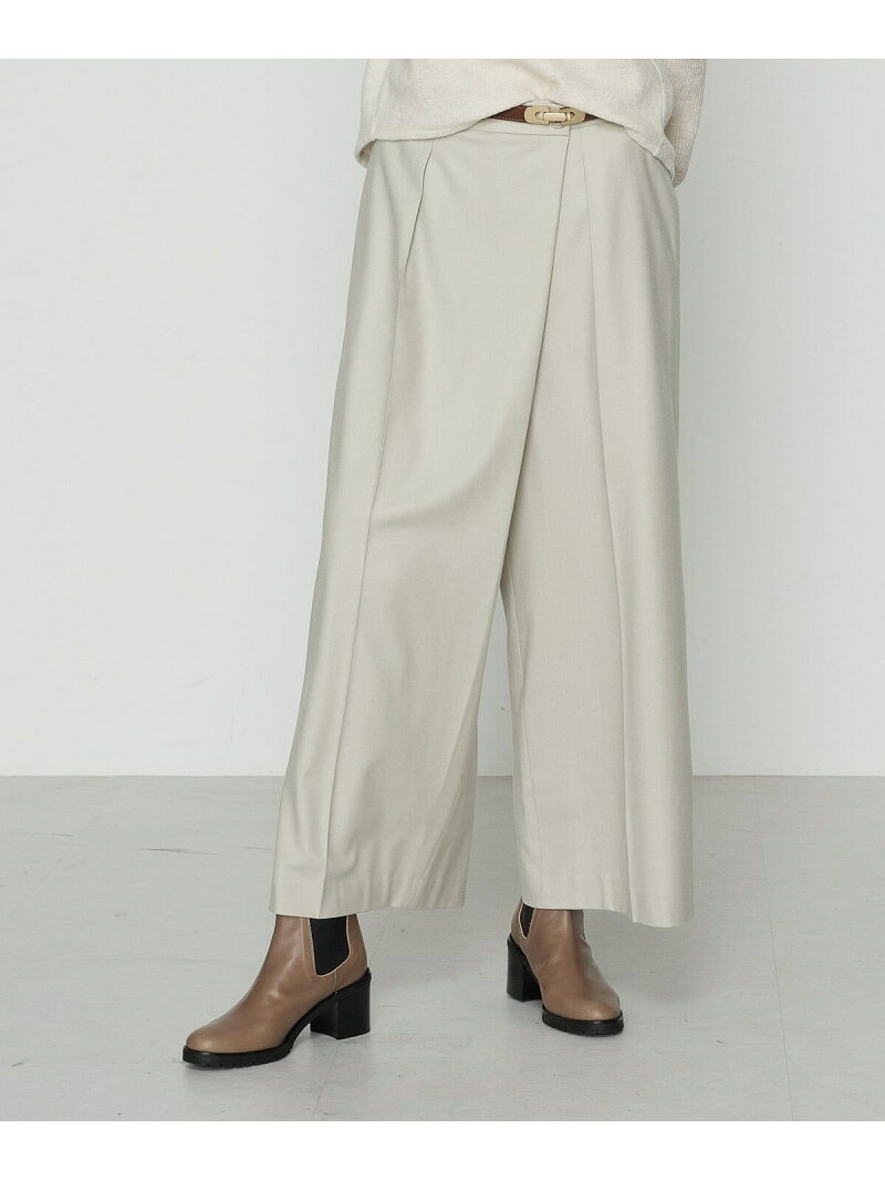 FIVEFOXes ONLINE STOREの【SALE／20%OFF】【セットアップ対応】ストレッチフラノ アシンメトリータックワイドパンツ K.T KIYOKO TAKASE コムサ スーツ・フォーマル セットアップスーツ ブラック グレー【RBA_E】【送料無料】[Rakuten Fashion]｜アングル3
