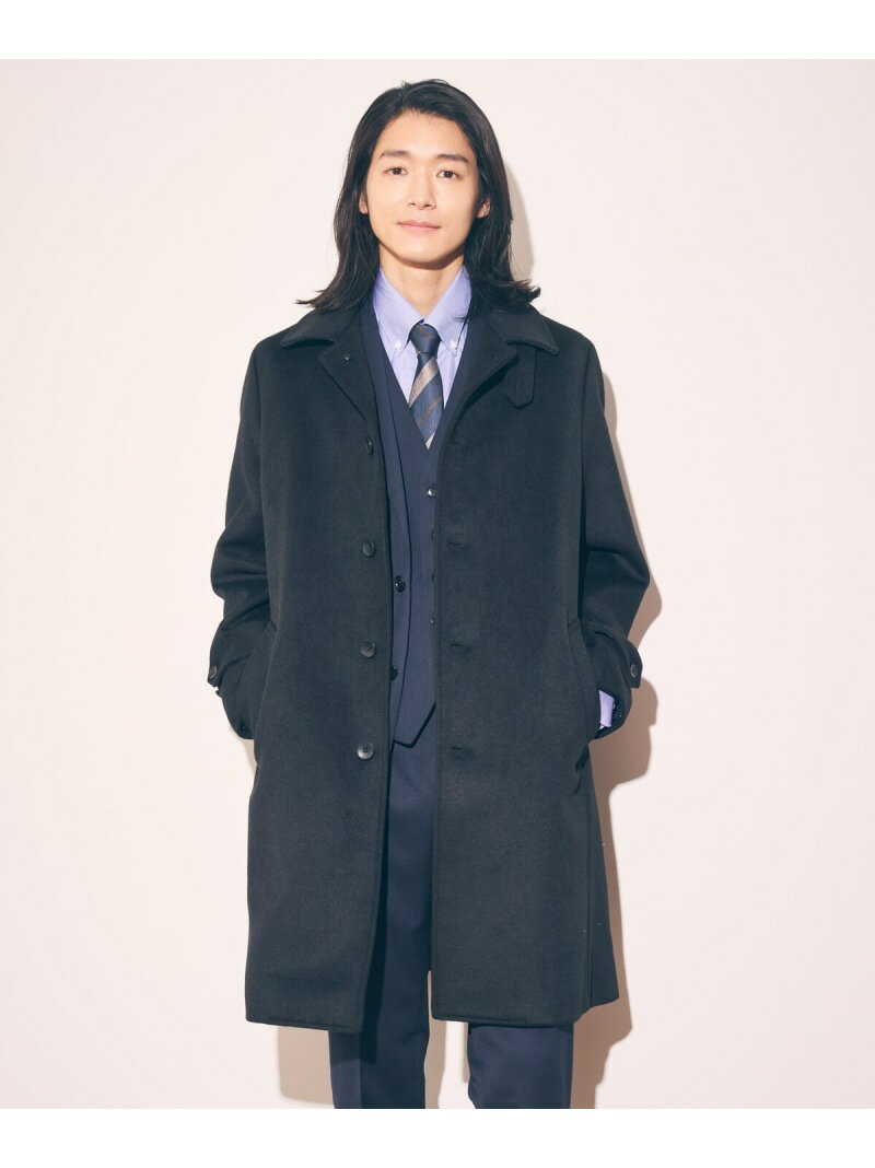 【SALE／10%OFF】ハイブリッド ウールビーバー ステンカラーコート COMME CA ISM コムサイズム ジャケット・アウター ステンカラーコート ブラック ネイビー【RBA_E】【送料無料】[Rakuten Fashion]