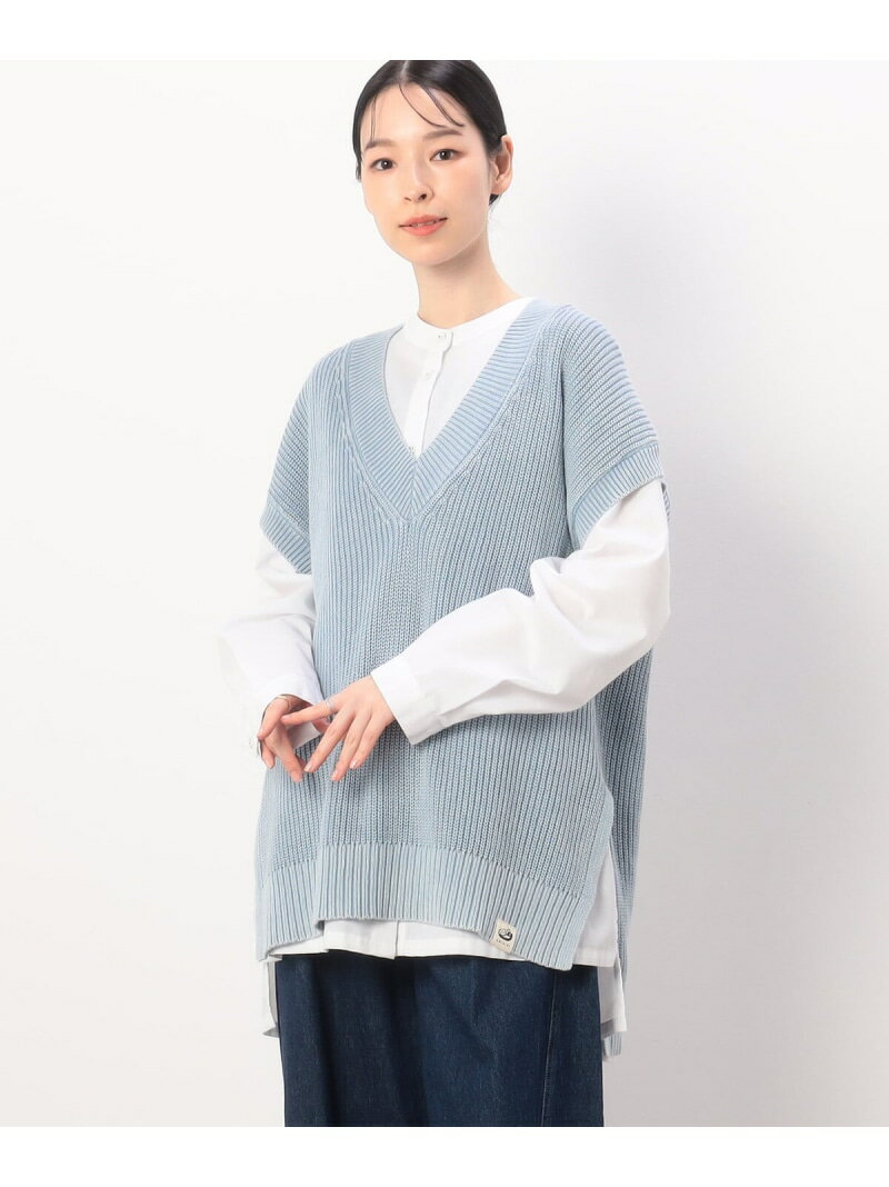 デニム ニットベスト ONIGIRI コムサイズム トップス ニット ブルー ネイビー【送料無料】[Rakuten Fashion]のサムネイル