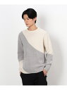 【SALE/30%OFF】インターシャ バイカラー モールニット プルオーバー COMME CA ISM コムサイズム トップス ニット ブラック グレー【RB...