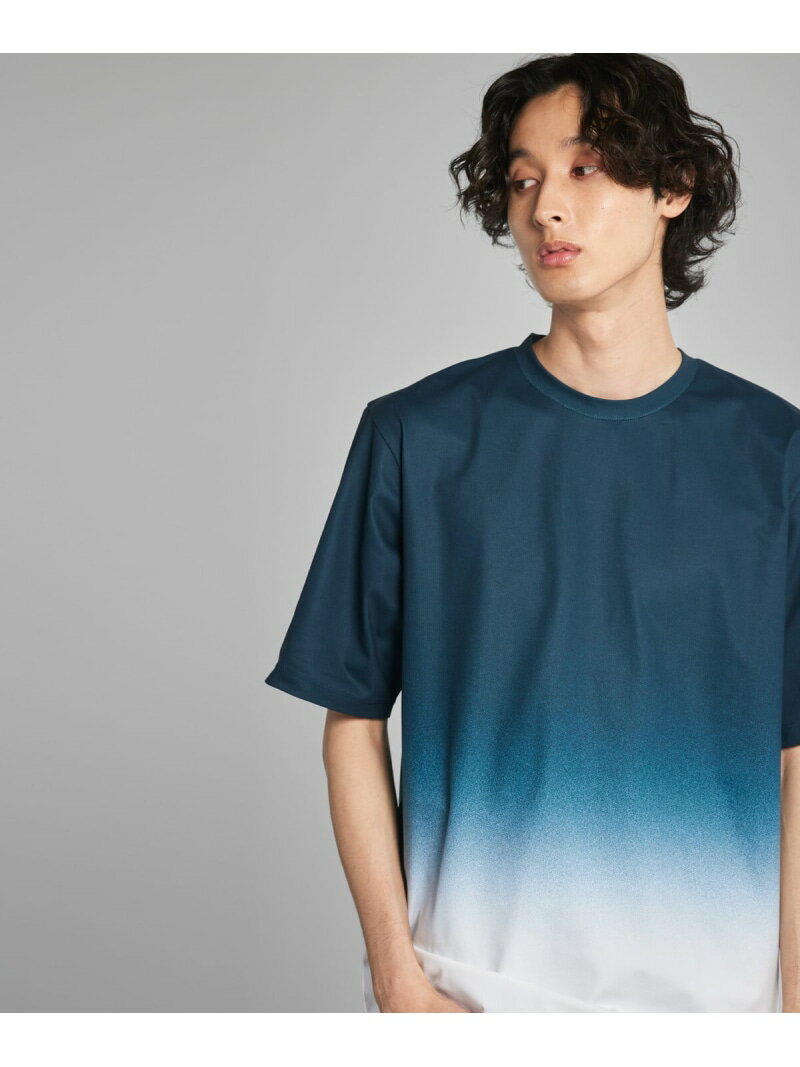 カラーグラデーション プリント Tシャツ COMME CA ISM コムサイズム トップス カットソー・Tシャツ ネイビー グレー ブラック[Rakuten Fashion]