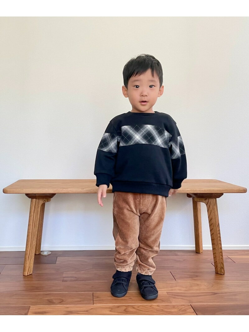 【SALE／37%OFF】オンブレーチェック使い 長袖トレーナー(ベビーサイズ) COMME CA ISM コムサイズム マタニティウェア・ベビー用品 その他のベビーグッズ ブラック ホワイト【RBA_E】[Rakuten Fashion] 3