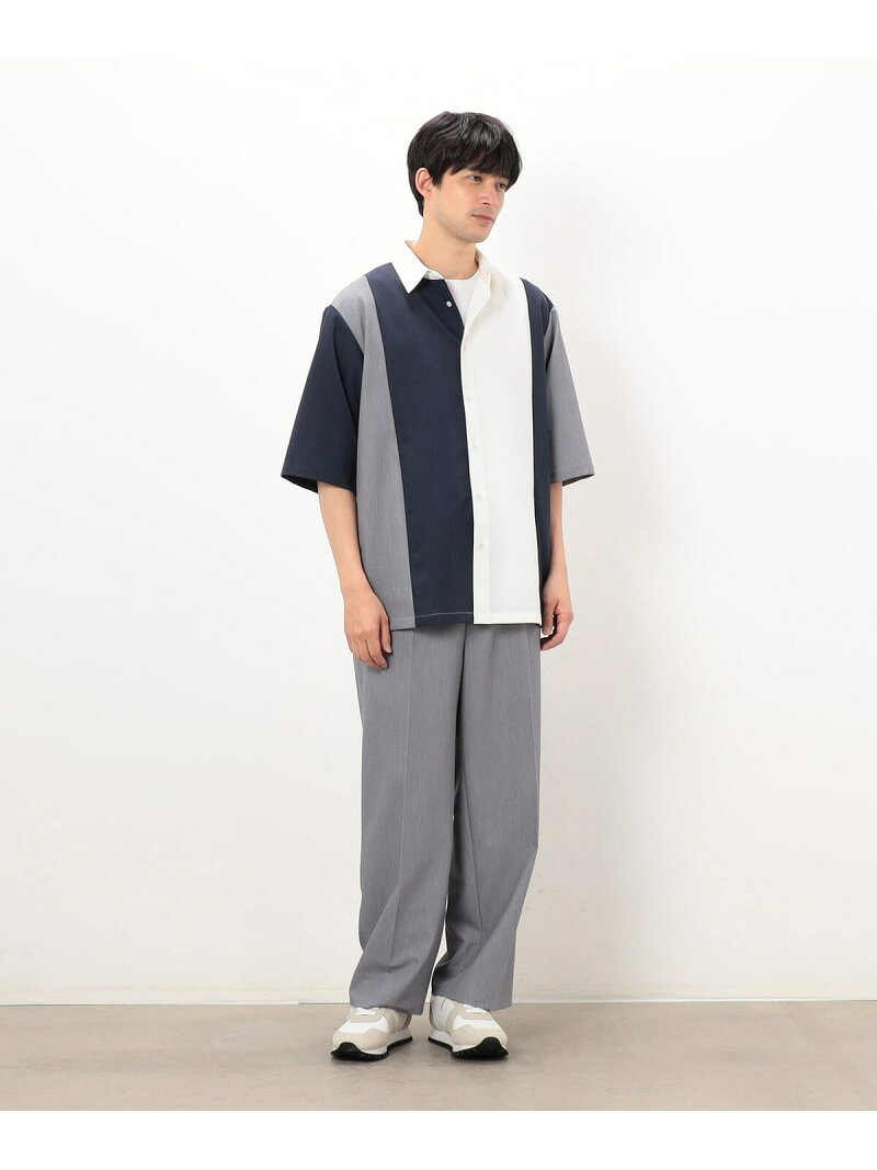 【SALE／40%OFF】ウールライク 五分袖 ショートポイント コンビシャツ COMME CA ISM コムサイズム トップス シャツ・ブラウス ブラック ホワイト【RBA_E】[Rakuten Fashion] fivefoxesonlinestore-10024565 FIVEFOXes ONLINE STORE サンプル画像3