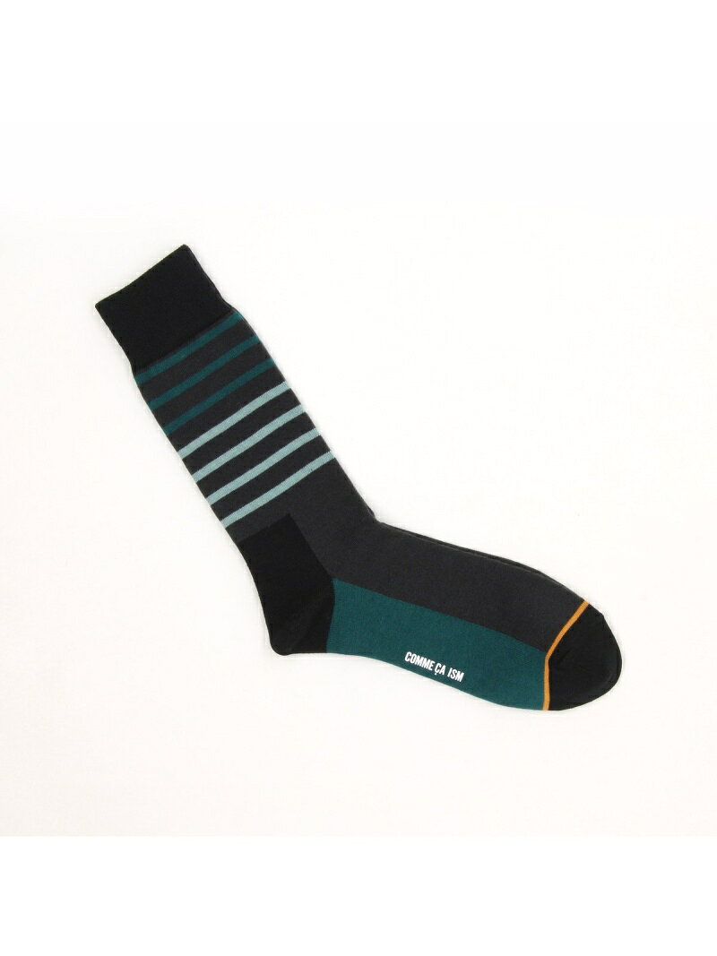 【SALE／80%OFF】ボーダーソックス COMME CA ISM コムサイズム 靴下・レッグウェア 靴下 ブラック ブラウン グレー【RBA_E】[Rakuten Fashion]