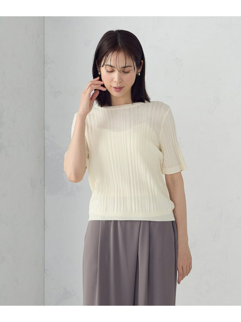 乐天商城 - 【SALE／55%OFF】ランダムシアーニット COMME CA ISM コムサイズム トップス ニット ホワイト ブラック【RBA_E】[Rakuten Fashion]