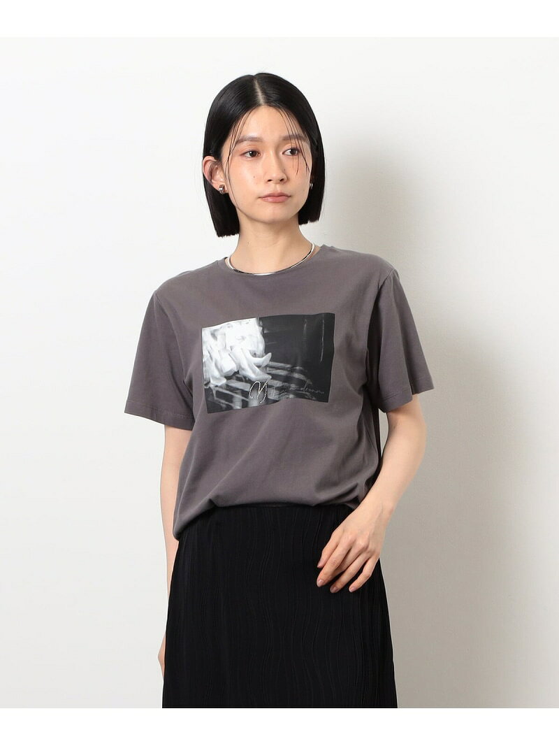 フォトプリントTシャツ COMME CA ISM コムサイズム トップス カットソー・Tシャツ ホワイト グレー