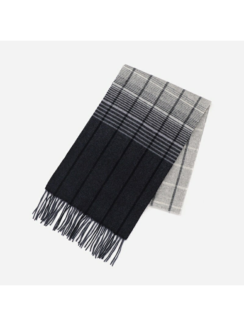 【SALE／70%OFF】オンブレーウィンドーペン柄マフラー COMME CA ISM コムサイズム ファッション雑貨 マフラー・ストール・ネックウォーマー レッド ブラック ネイビー【RBA_E】[Rakuten Fashion]