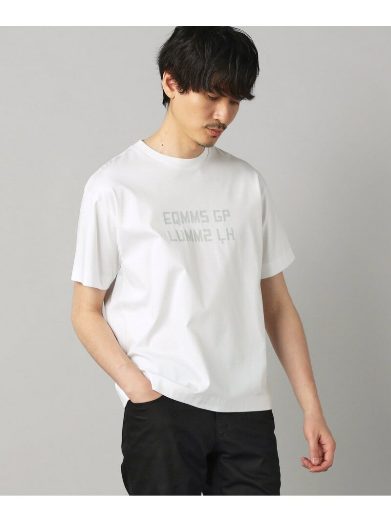 樂天商城 - 【SALE／10%OFF】【接触冷感】リフレクタープリント Tシャツ COMME CA MEN コムサメン トップス カットソー・Tシャツ ブラック ホワイト【RBA_E】【送料無料】[Rakuten Fashion]