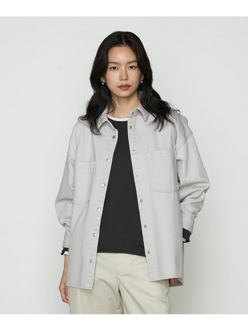 Rakuten - 【SALE／20%OFF】カラーデニム オーバーシャツ COMME CA コムサ トップス シャツ・ブラウス カーキグリーン グレー【RBA_E】【送料無料】[Rakuten Fashion]