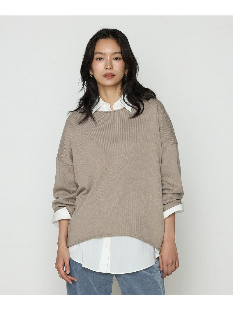 乐天商城 - 【SALE／20%OFF】綿/ポリエステル天竺編 ニットプルオーバー COMME CA コムサ トップス ニット ベージュ グレー【RBA_E】【送料無料】[Rakuten Fashion]