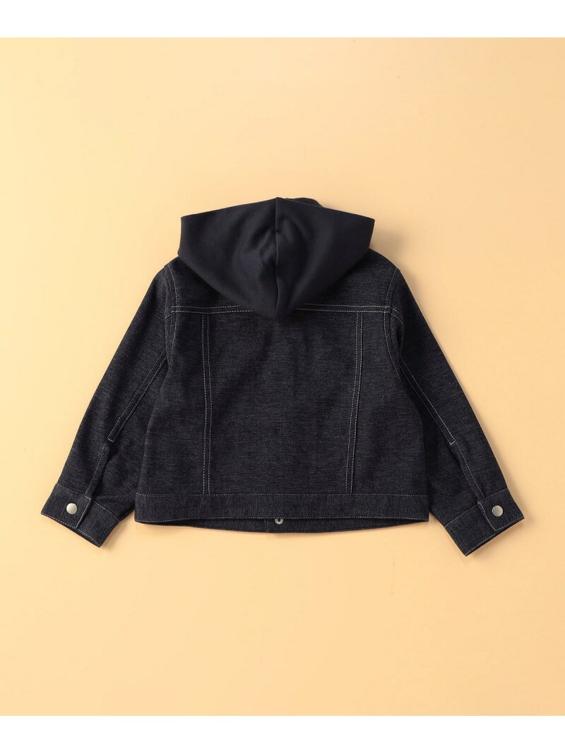 デニムライクストレッチ フード付き ブルゾン(ベビーサイズ) COMME CA ISM コムサイズム マタニティウェア・ベビー用品 その他のベビーグッズ ネイビー【送料無料】[Rakuten Fashion] 2