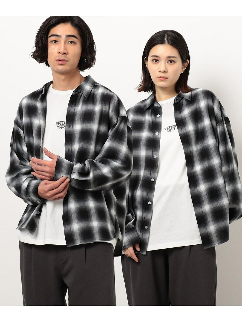 樂天商城 - 【SALE／40%OFF】オンブレーチェックシャツ Purple&Yellow コムサイズム トップス シャツ・ブラウス ブラック【RBA_E】【送料無料】[Rakuten Fashion]