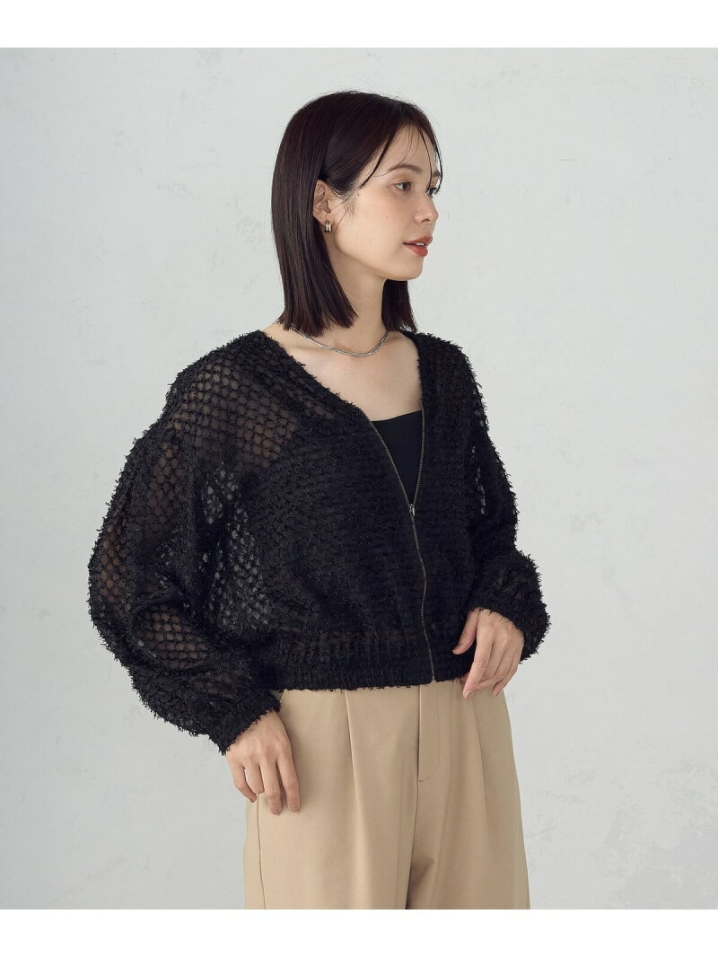 乐天商城 - 【SALE／50%OFF】フリンジシアー ジップアップブルゾン COMME CA ISM コムサイズム ジャケット・アウター ブルゾン・ジャンパー ブラック【RBA_E】【送料無料】[Rakuten Fashion]