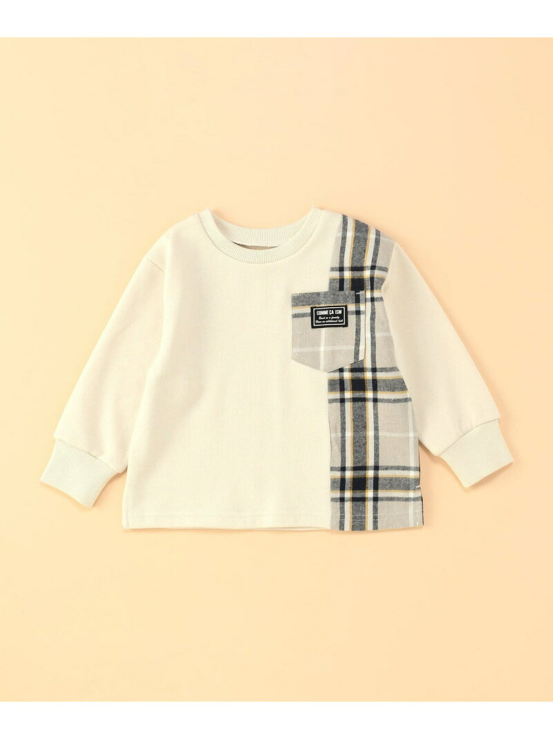 チェック 切り替えトレーナー(ベビーサイズ) COMME CA ISM コムサイズム マタニティウェア・ベビー用品..