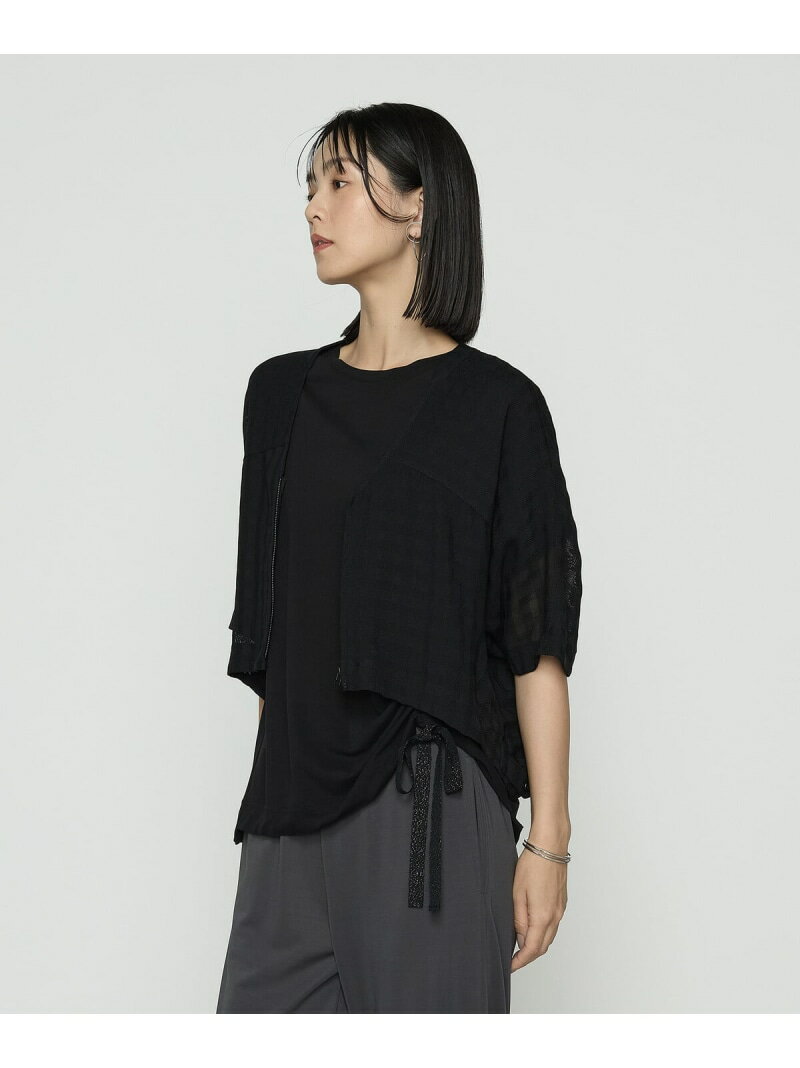 Rakuten - 【SALE／10%OFF】チェック柄カラミ ショートブルゾン Gabardine K.T コムサ ジャケット・アウター ブルゾン・ジャンパー ブラック【RBA_E】【送料無料】[Rakuten Fashion]