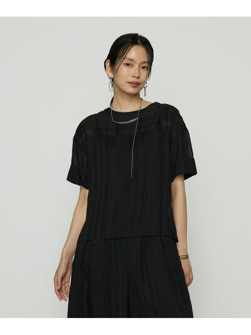 樂天商城 - 【SALE／10%OFF】[ +サイズ ] ジャカードボーダー ゆったりプルオーバー Gabardine K.T + コムサ トップス カットソー・Tシャツ ブラック【RBA_E】【送料無料】[Rakuten Fashion]