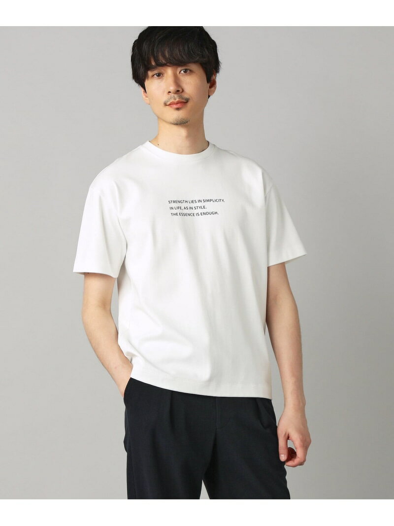 メッセージ Tシャツ COMME CA MEN コムサメン トップス カットソー・Tシャツ ホワイト ベージュ ブラック【送料無料】[Rakuten Fashion]
