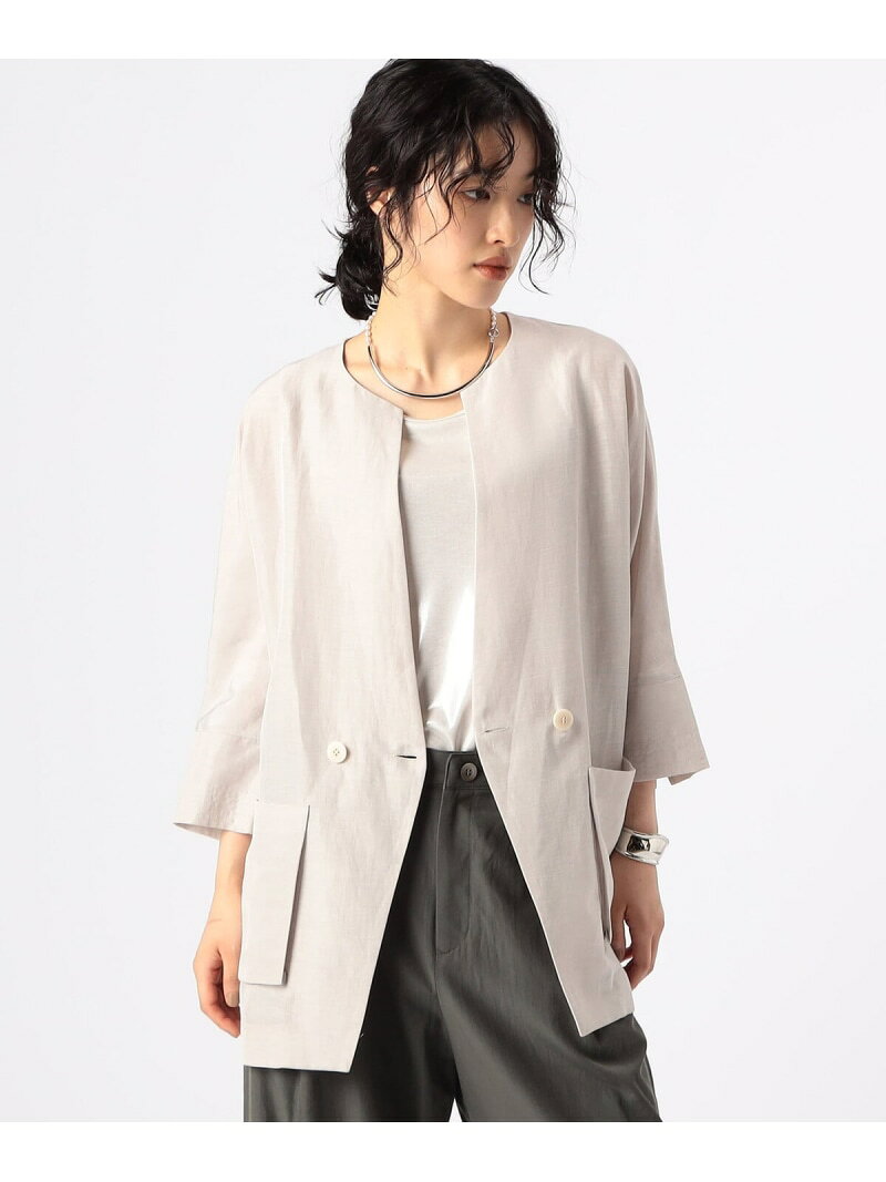 乐天商城 - 【SALE／20%OFF】[ +サイズ ] アセテートリネンタッサー ドルマンスリーブ シャツジャケット Gabardine K.T + コムサ ジャケット・アウター その他のジャケット・アウター ブラック ベージュ【RBA_E】【送料無料】[Rakuten Fashion]